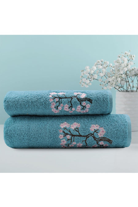 Soft and Hydrophilic Bathroom Towel Set with Flower Embroidery, Highly Absorbent and Quick Dry Bath Towels