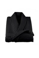 Waffle Textured Cotton Bath Robe with Pockets, Fleece Unisex Bathrobe