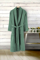 Fleece 100% Turkish Cotton Bath Robe, Unisex Bathrobe with Front Pockets