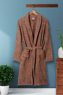 Waffle Textured Cotton Bath Robe with Pockets, Fleece Unisex Bathrobe