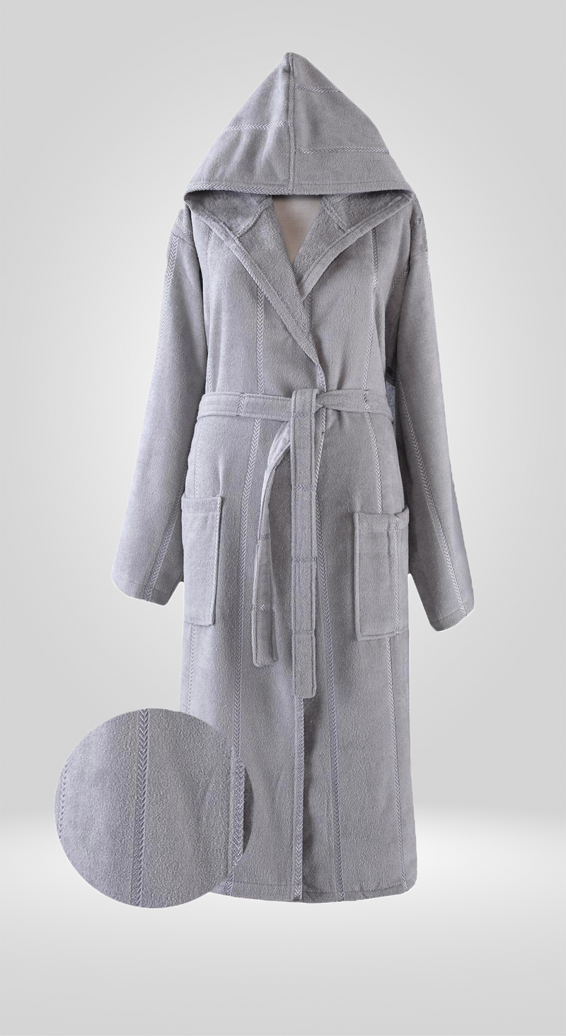 Cotton dressing gown with hood hot sale